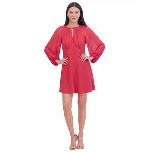 NEW Jessica Howard Red Chiffon Keyhole Fit & Flare Dress - Women's Size 10 - NWT
